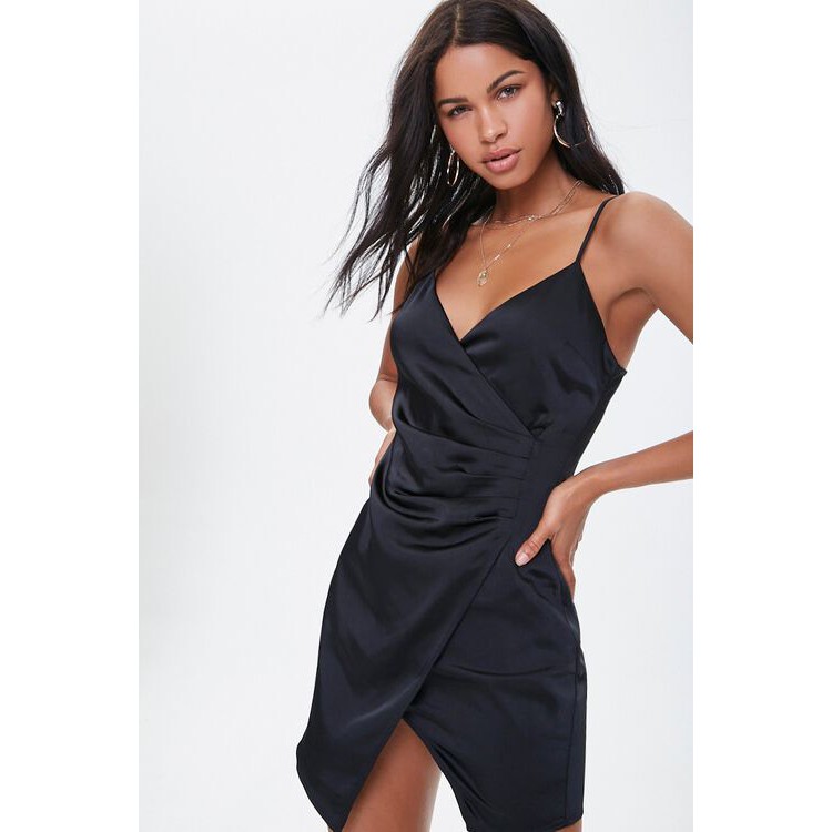 Đầm lụa F21 tà wrap