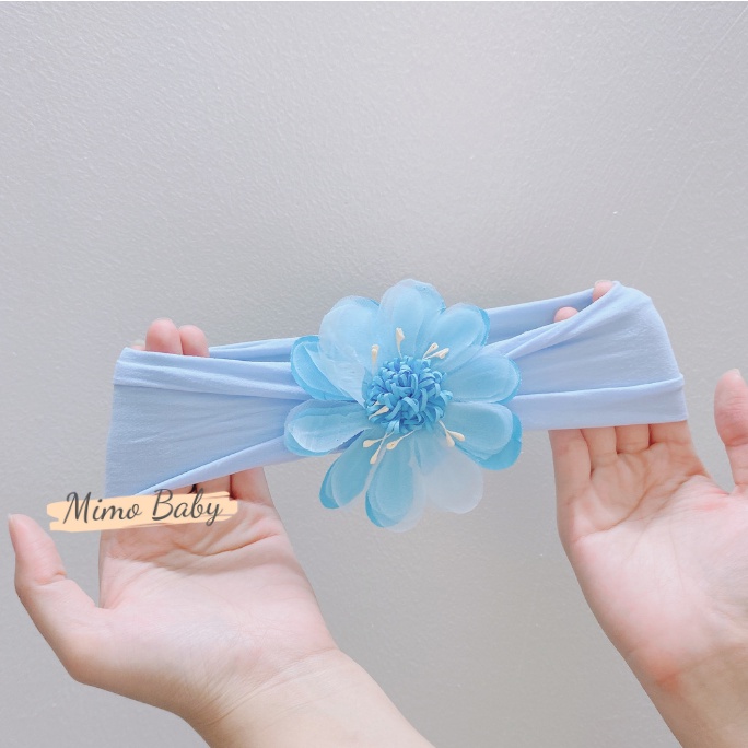 Set 2 băng đô nơ+hoa voan chất liệu thun co dãn xinh xắn cho bé BD56 Mimo Baby