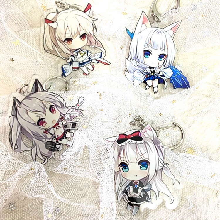 ( Mica trong acrylic) Móc khóa Azur Lane ver cute in hình anime chibi