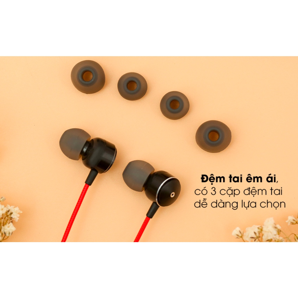 Tai Nghe Rapoo EP28 Màu Đỏ Nhét Tai Sport Đàm Thoại - Bảo Hành 2 Năm 1 Đổi 1