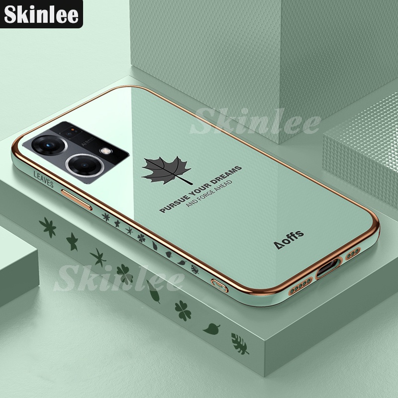 Ốp Điện Thoại Mềm Trong Suốt Mạ Điện Hình Lá Phong Cho OPPO Reno 7 Reno7 4G 7Z 7 Pro A96 A76 A96 A75 A55 A16 Find X5 Pro