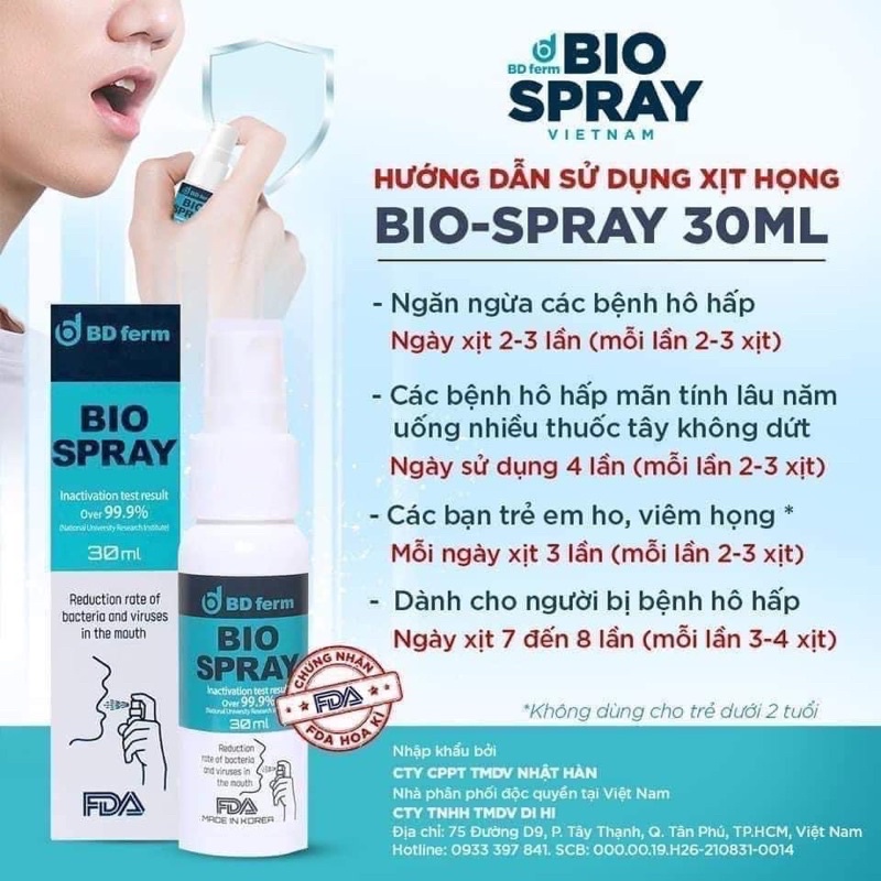 Xịt họng Bio Spray 30ml (Nhập khẩu chính hãng )