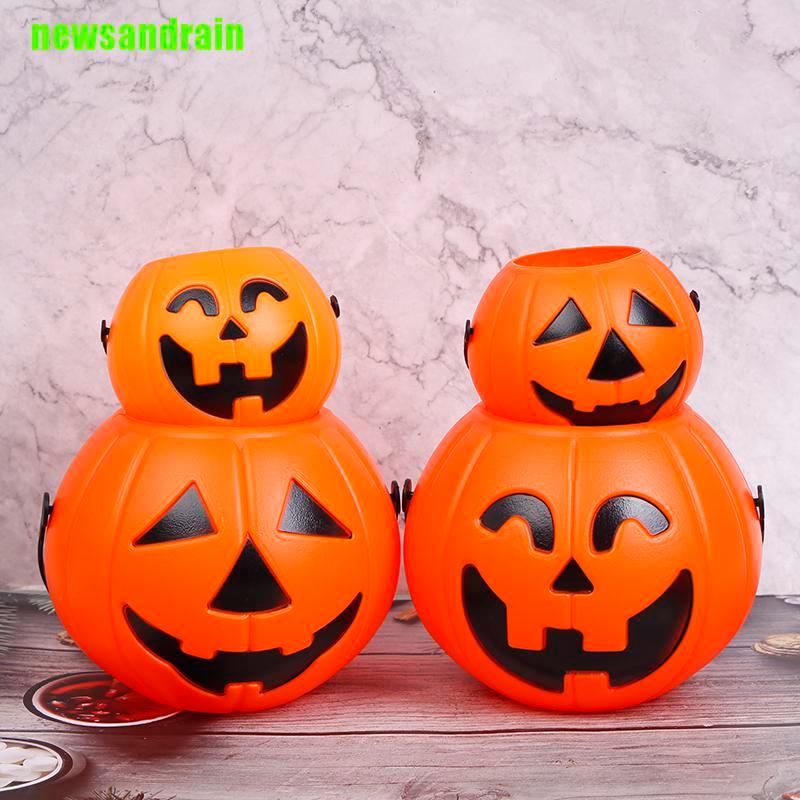 Xô Nhựa Hình Quả Bí Ngô Trang Trí Halloween