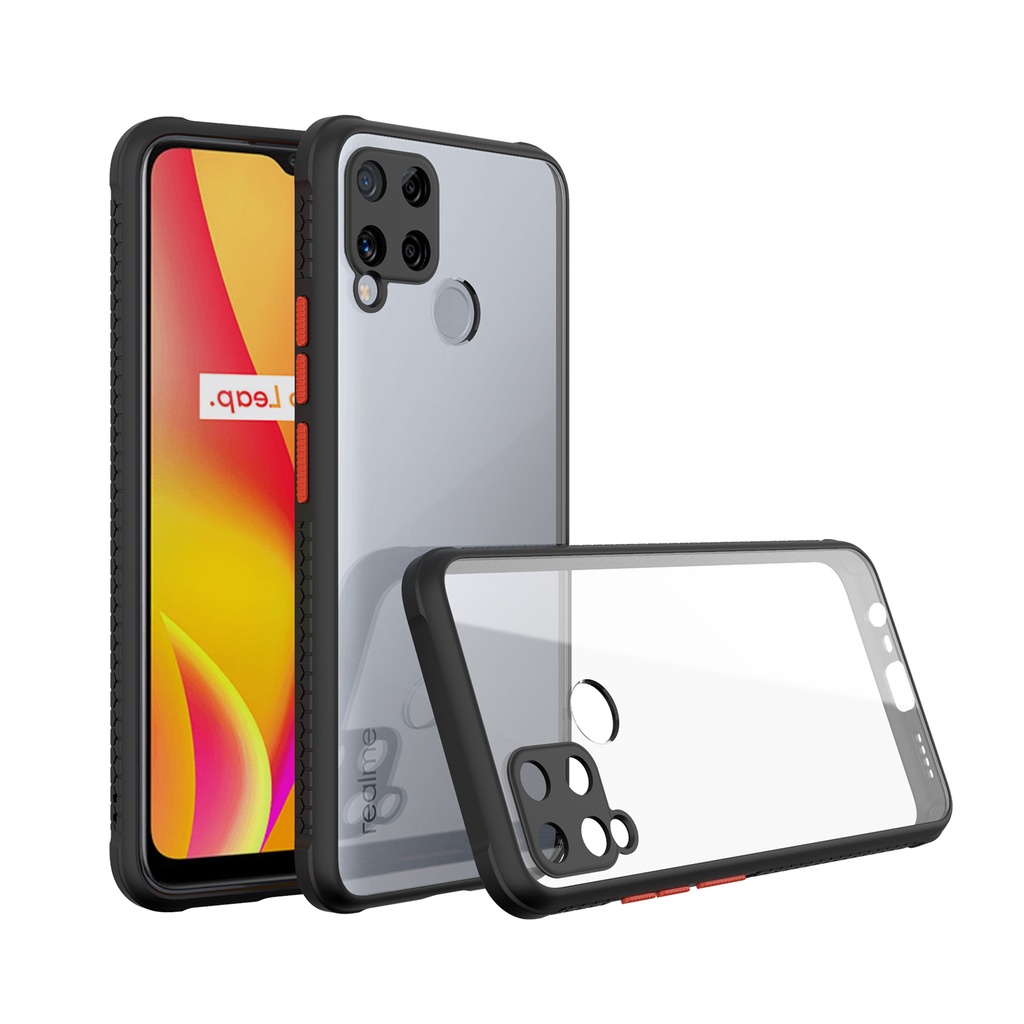 Ốp điện thoại cứng trong suốt viền mềm cho OPPO RENO 3 4 A3S A5S A7 A8 A12E A31 A15s A5 A9 2020