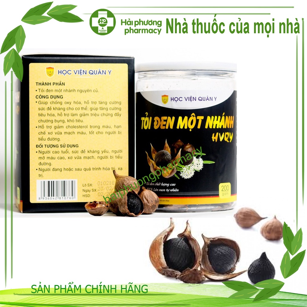 Tỏi Đen 1 Nhánh - Học viện Quân Y Hộp 200 Gram