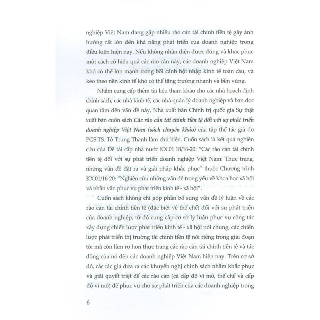 Sách-Các Rào Cản Tài Chính Tiền Tệ Đối Với Sự Phát Triển Doanh Nghiệp Việt Nam | BigBuy360 - bigbuy360.vn