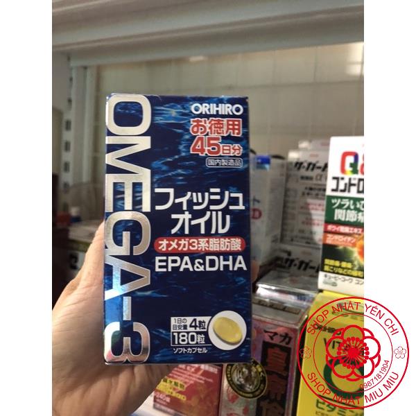 Viên uống dầu cá omega 3 hỗ trợ tim mạch Orihiro 180 viên