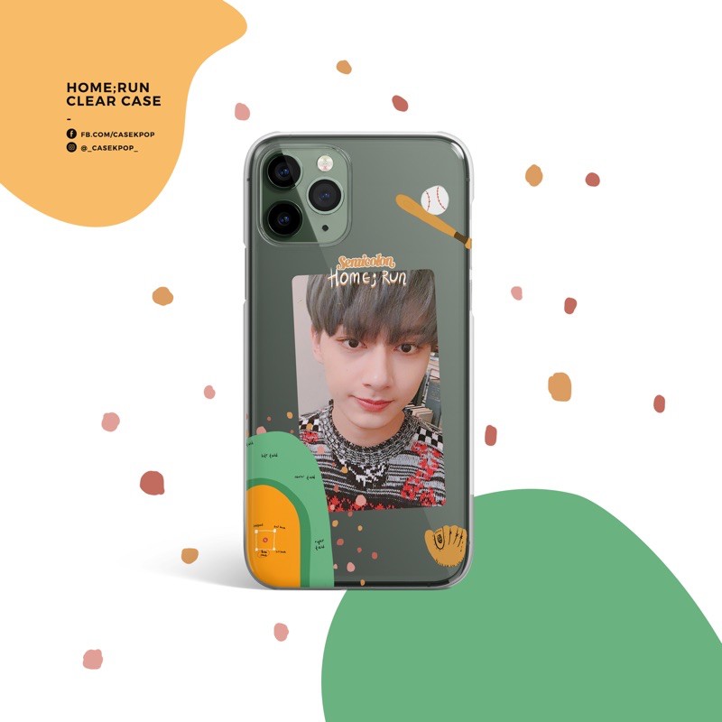 Ốp lưng silicon trong iPhone thiết kế home;run Seventeen có thể kẹp thêm ảnh