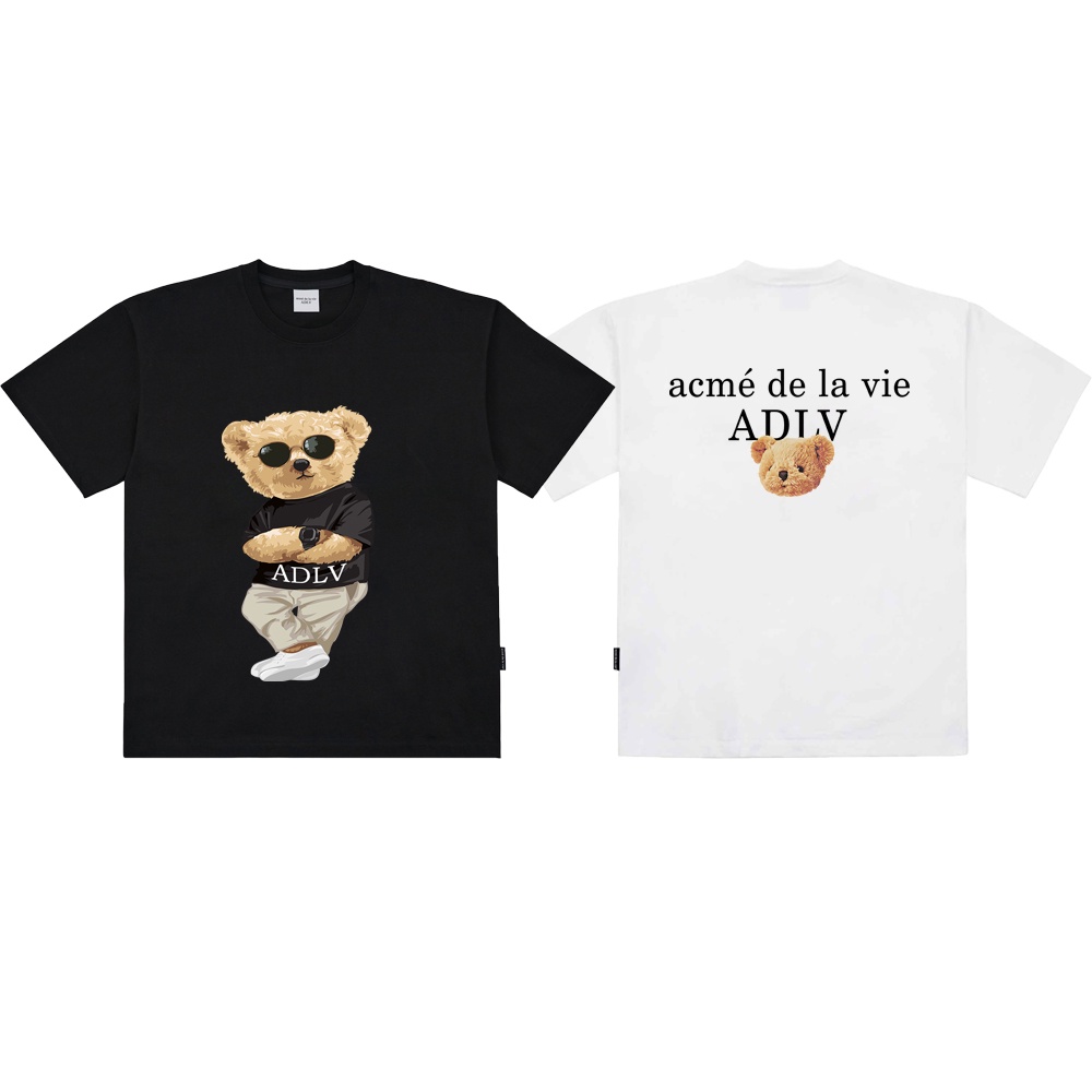 Áo Thun Cotton Tay Ngắn Oversize In Hình Gấu Thể Thao Acmedelavie Thời Trang Unisex