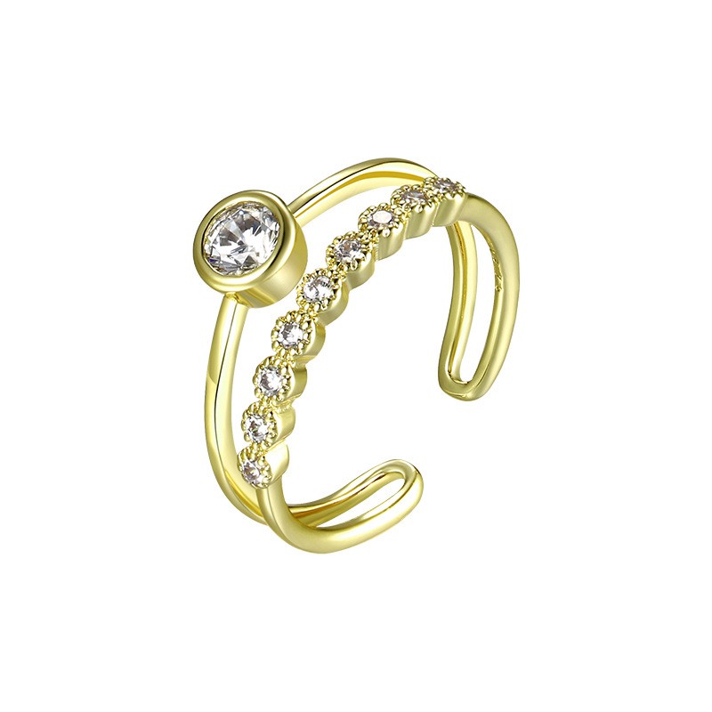 Nhẫn Nữ Mạ Vàng 14K, Đính Đá Phong Cách Cổ Điển Sang Trọng - XPN22