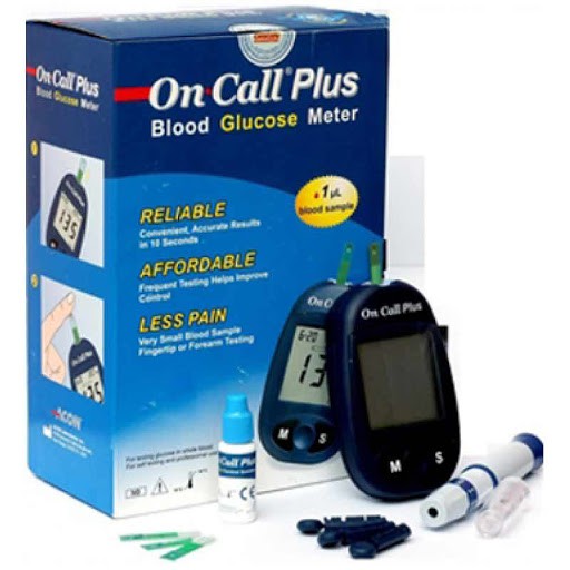 Máy thử đường huyết On call Plus + Tặng ngay 10 kim  +  25 que thử rời