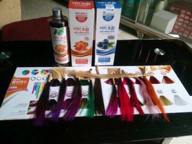 HAIR MANICURE WAXING COLOR NHUỘM PHỦ BÓNG TRÁI CÂY SÁP MÀU HÀN QUỐC 300ML ( màu nâu)