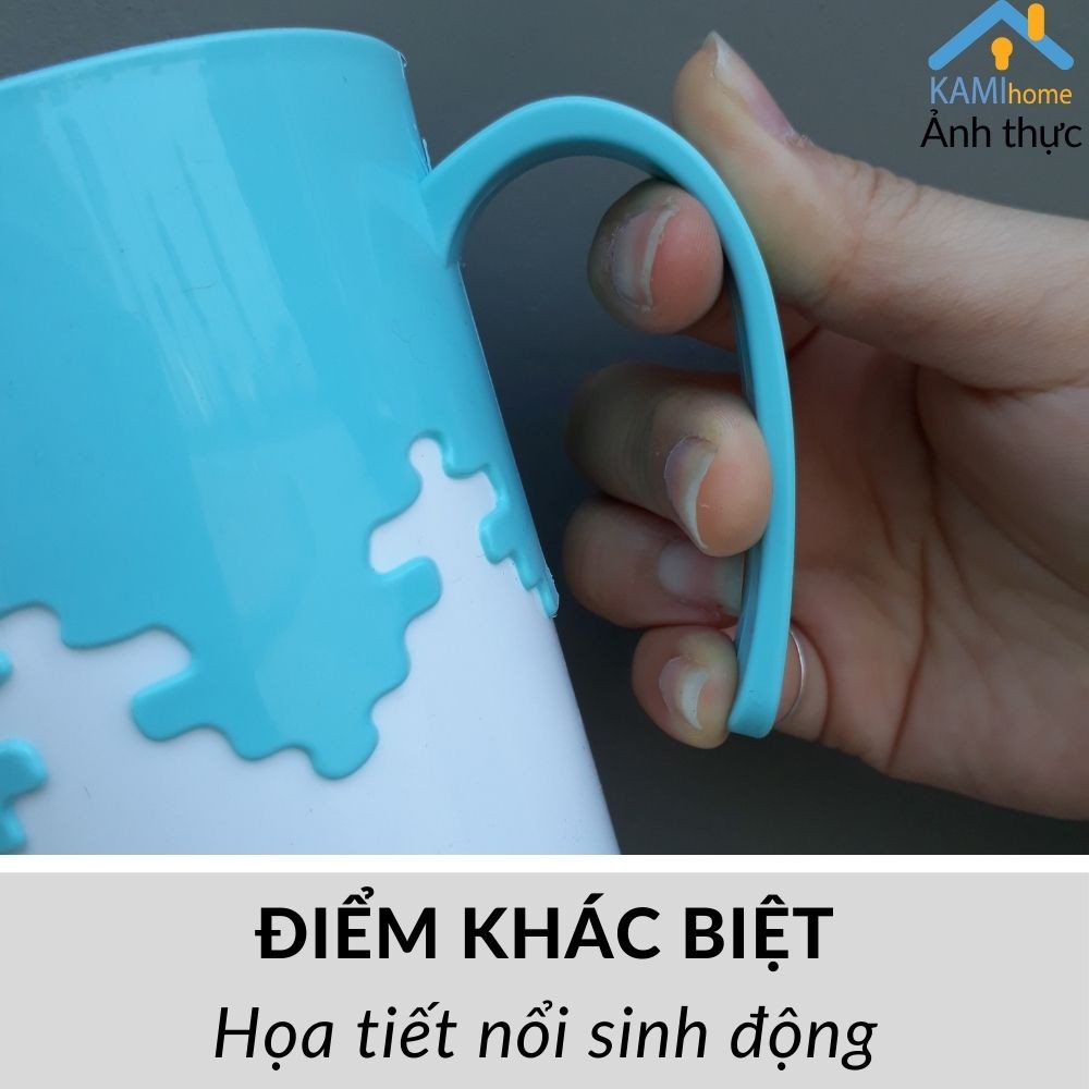 Ly cốc uống nước có quai kẹp 350ml nhựa cao cấp hàng Việt Nam Kami22036