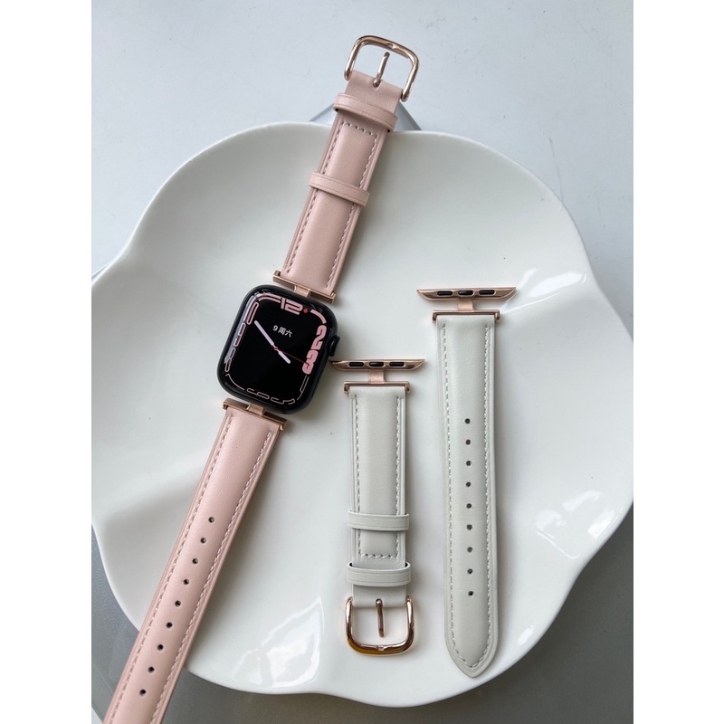 Dây Đeo Đồng Hồ Apple watch Series 7 4 5 6 3 2 1 SE 38 40 41 42 44mm 45mm Dây Da Kiểu Cổ Điển