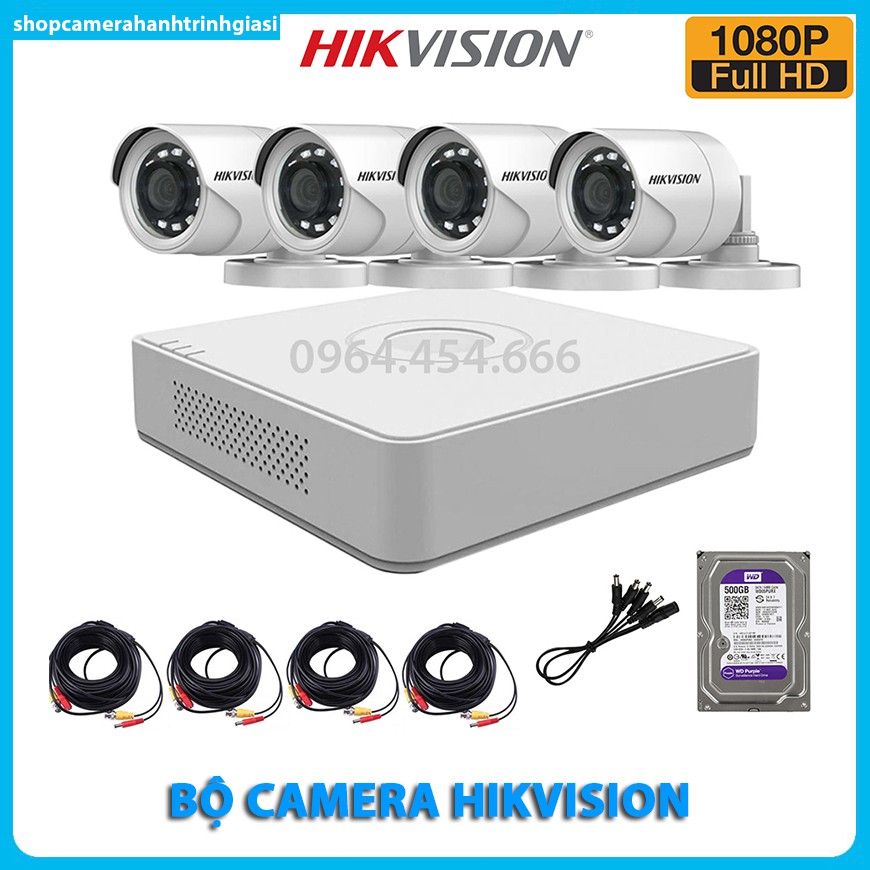 Trọn Bộ Camera 4 Mắt Hikvision 2.0MP Full HD