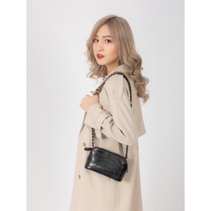 Túi Xách Nữ Hobo Trần Trám Dây Kép Bản Da Rắn - HB1125