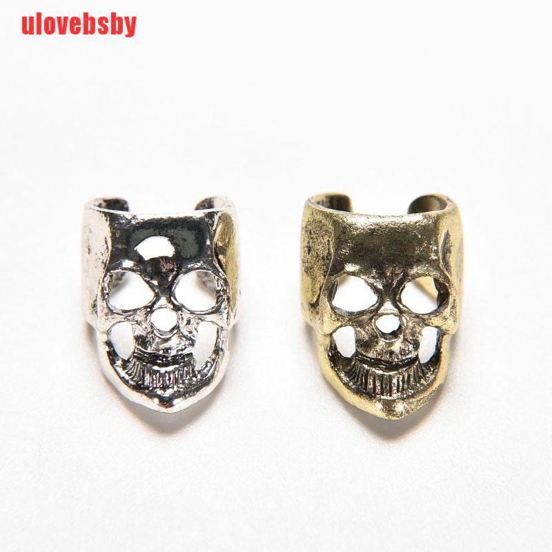 [ulovebsby]1/2/4 pcs Fashion Gothic Punk Vintage Skull Ear Cuff Wrap Clip on Earring No Pie