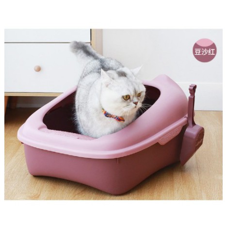 Thau cát vệ sinh cho mèo TẶNG XẺNG, khay vệ sinh cho mèo lớn Hoshi Pet KM07