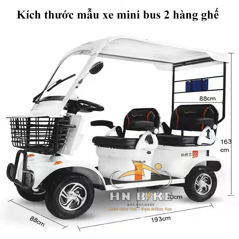 XE ĐIỆN 4 BÁNH MINIBUS FUKUO, BẢN 2022 ĐỘNG CƠ NÂNG CẤP 800W