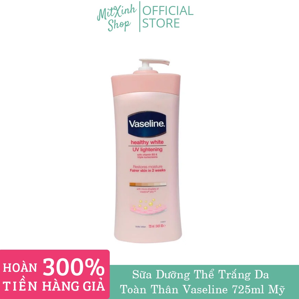 Sữa Dưỡng thể trắng da Vaseline Lotion Mỹ 725ml, trắng mịn màng, cấp ẩm chuyên sâu , phù hợp cho làn da châu Á