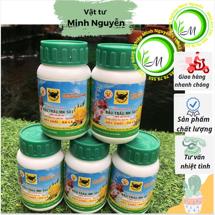 Phân bón lá đầu trâu 501, Kích thích nảy mầm, nảy chồi, ra lá, phân bón lá hoa cây cảnh, hoa hồng hoa lan, cây bonsai