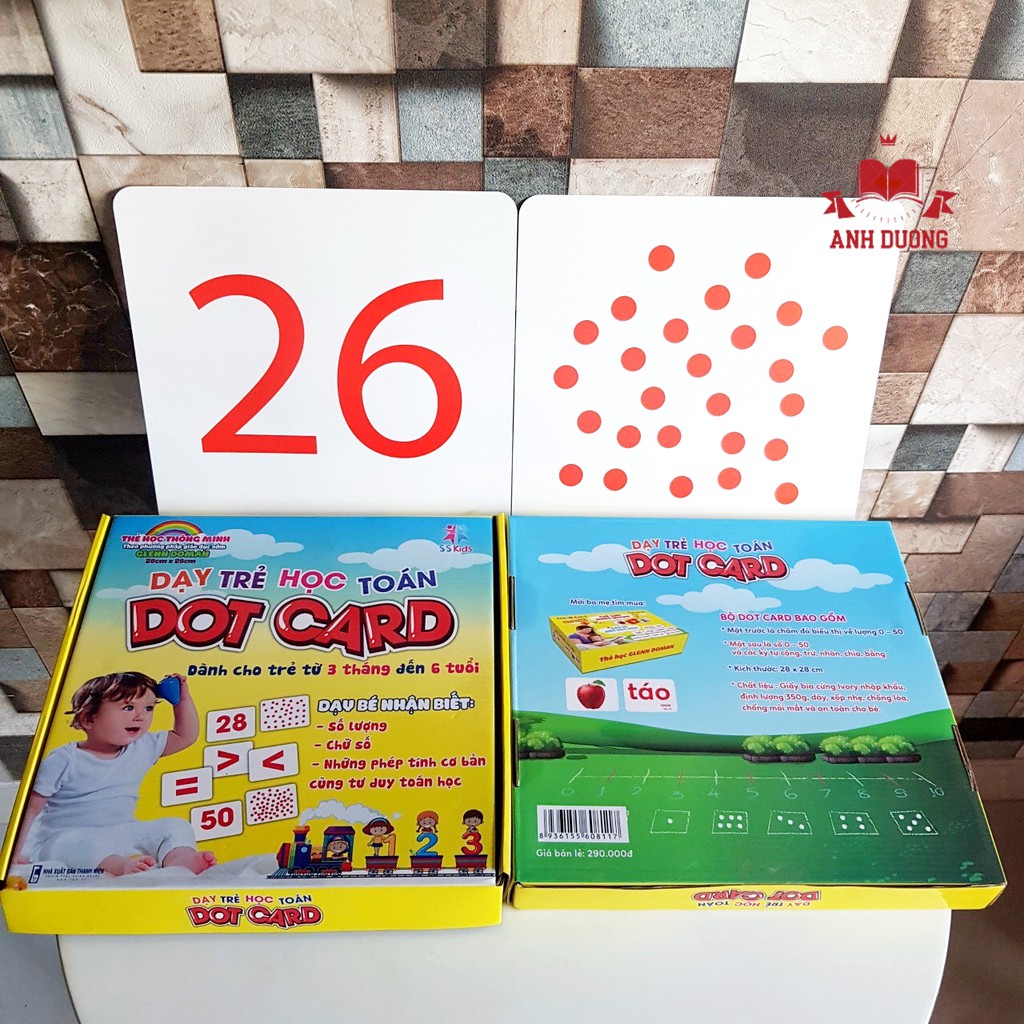 [Mã BMINC50 giảm 10% đơn 99K] Bộ 56 Thẻ Dạy Trẻ Học Toán Thông Minh , 20X20 cm,Flashcard Song Ngữ Cho Trẻ