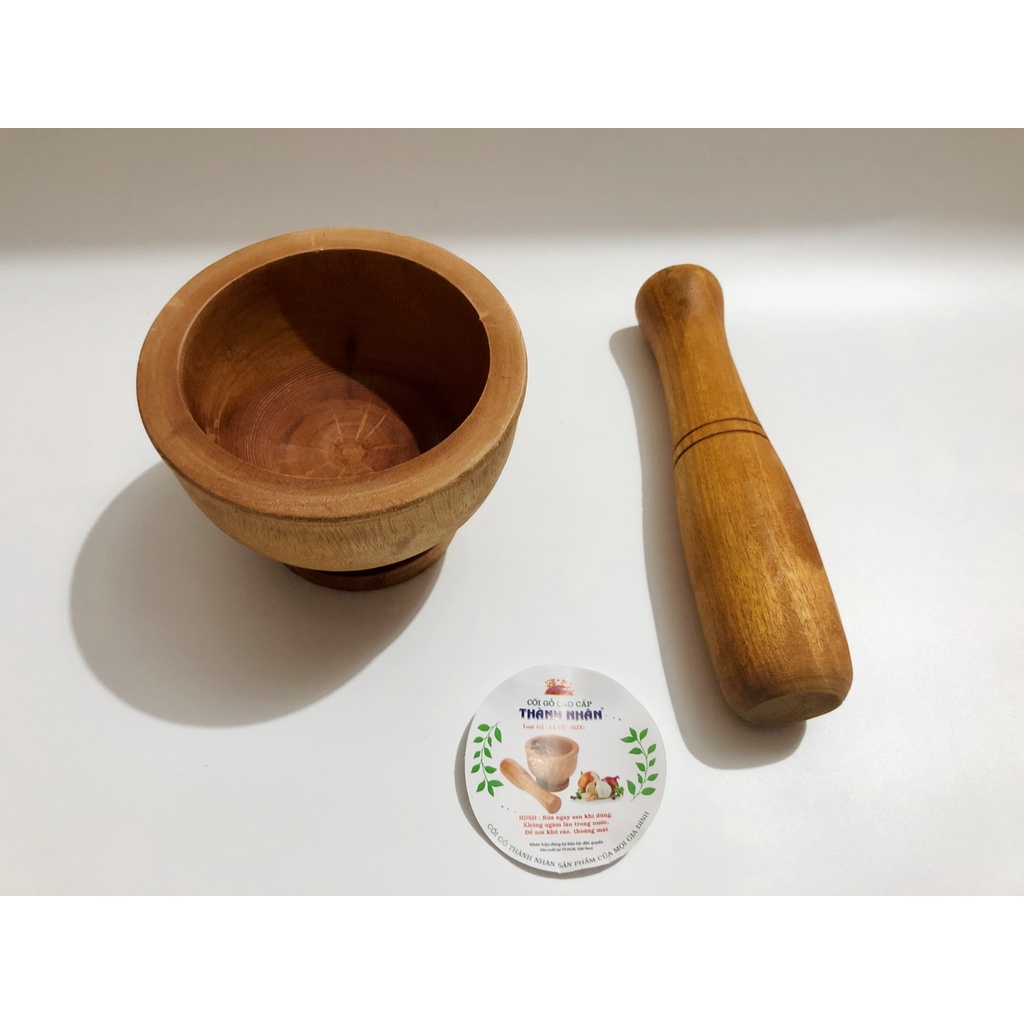 [Giá Sỉ] Bộ Chày Cối Gỗ Xà Cừ Thành Nhân 14cm