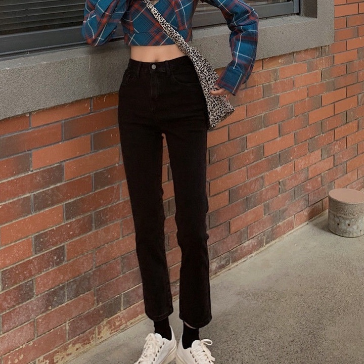 COZOK Quần Jean Lưng Cao Dáng Ôm Kiểu Hàn Quốc Hợp Thời Trang