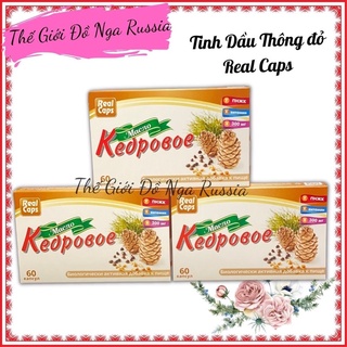 Tinh dầu thông đỏ Real caps Cedar Oil 60 viên của Nga