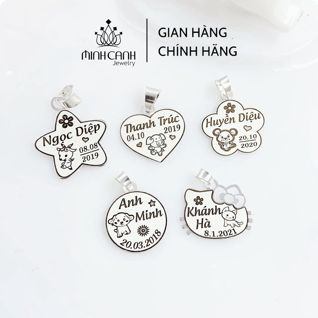 Mặt Dây Chuyền Bạc Khắc Tên Cho Bé - Minh Canh Jewelry