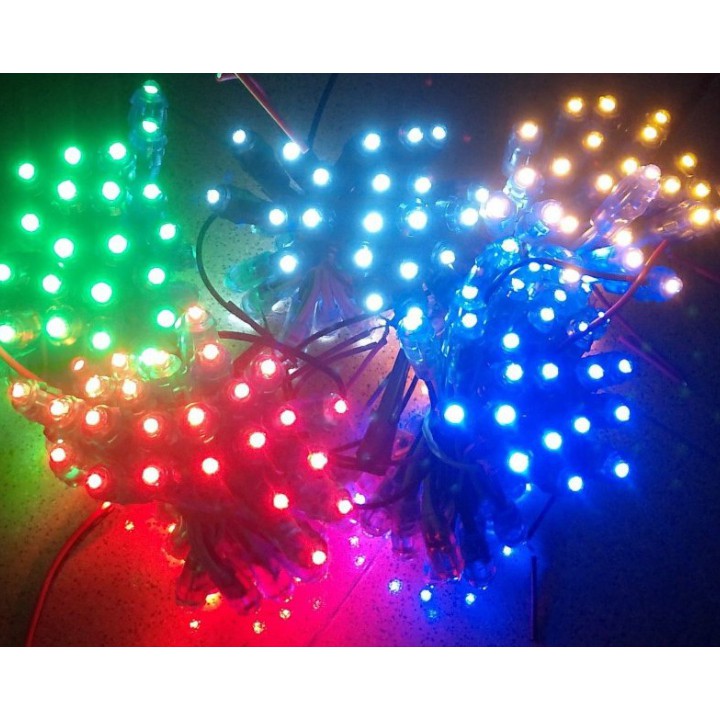 Led đúc F5 đế 9mm điện áp 5V (12V) các màu chống nước ngoài trời (Dây 50 led)