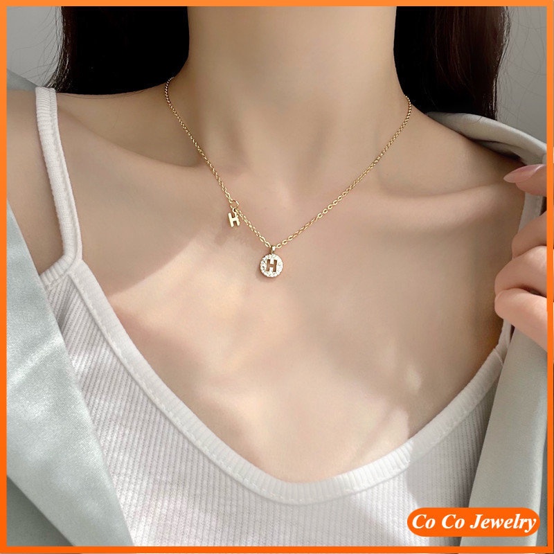 Vòng cổ Mặt Chữ H Đơn Giản Thời Trang Hàn Quốc Cho Nữ
