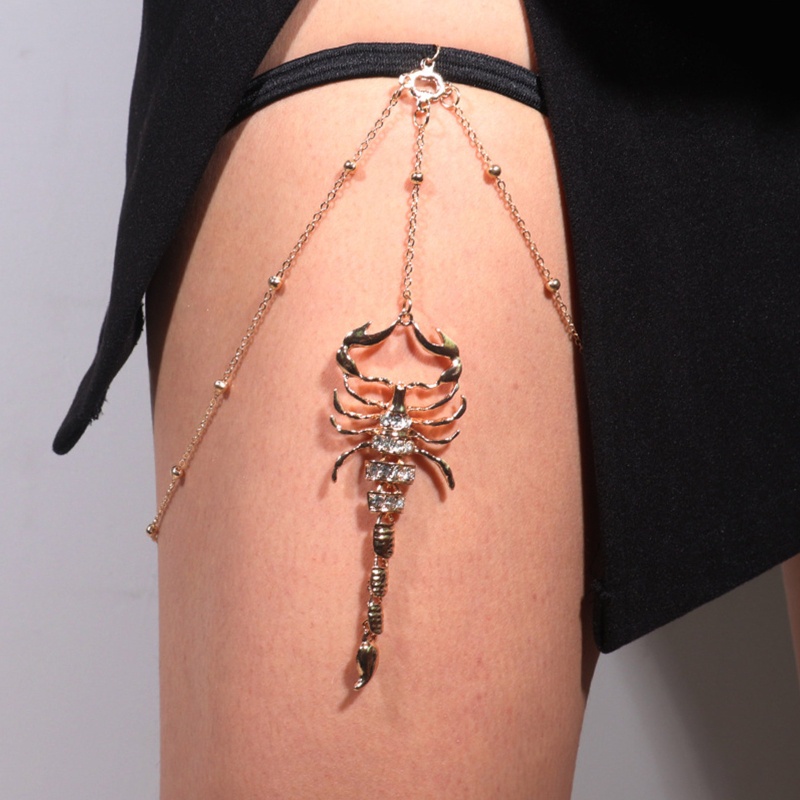 Vòng Đeo Đùi Hình Bò Cạp Phối Dây Xích Chống Trượt Thời Trang Mùa Hè Cho Nữ