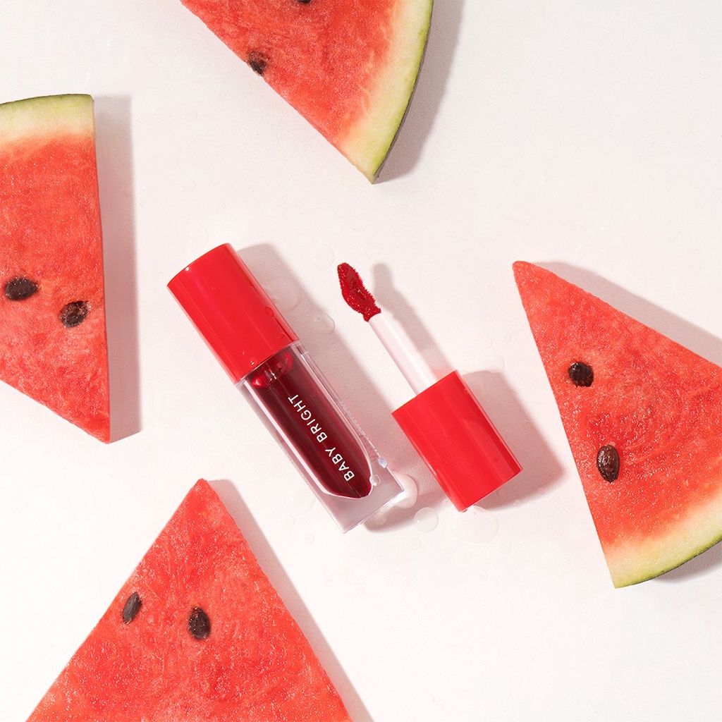 Son kem và má hồng Baby Bright Watermelon Gel Tint❤️son kem thái lan lì lâu trôi