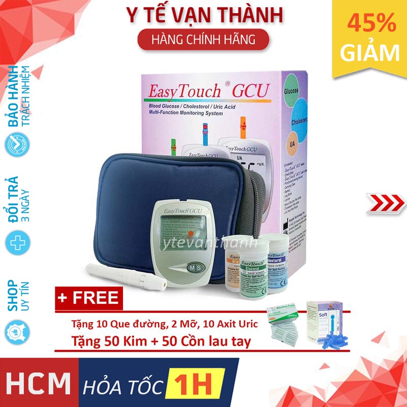 ✅ [BH 9 NĂM] [TRỌN BỘ] Máy Đo 3 Trong 1 Đường, Cholesterol, Acid Uric- Easy Touch GCU ET322 -VT0753