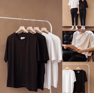 ÁO THUN TRƠN BASIC UNISEX (trắng, đen))