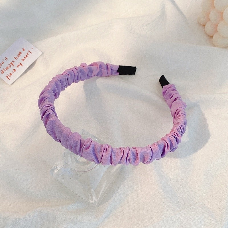 Băng đô vải Satin xếp ly phong cách Hàn Quốc ngọt ngào