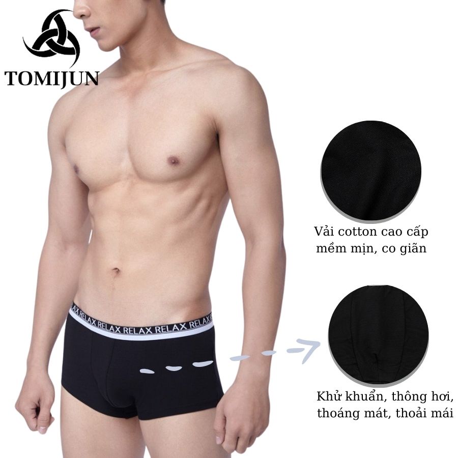 Quần lót nam cotton TOMIJUN Quần sịp nam siêu nhẹ, co giãn tốt, mềm mịn, thoáng mát,kháng khuẩn và ngăn mùi