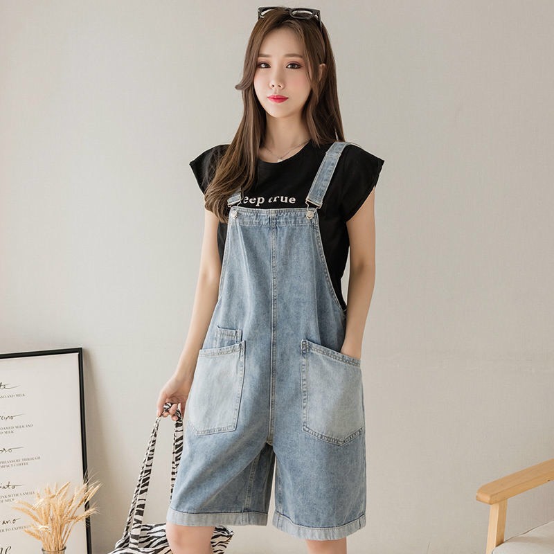 YẾM QUẦN JEAN, YẾM QUẦN SHORT HAIQUANG DÁNG RỘNG PHONG CÁCH ULLZANG CHẤT JEAN MỀM NĂNG ĐỘNG MÀU XANH NHẠT TÚI CHÉO