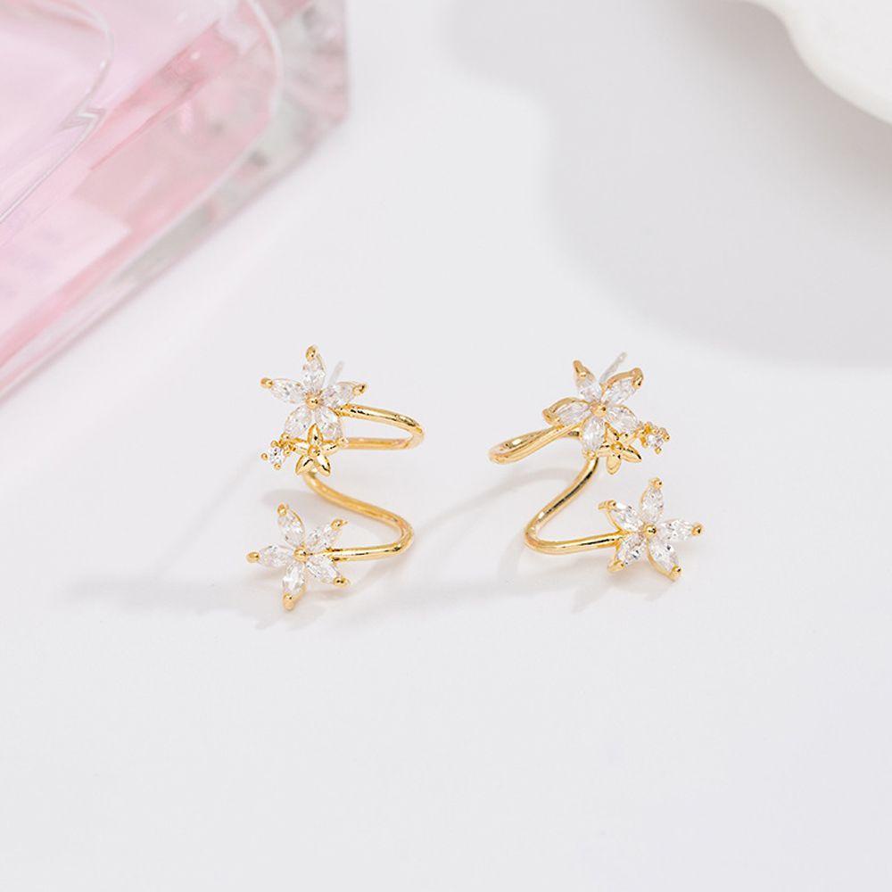 Bông Tai Mạ Bạc 925 Họa Tiết Hoa Xinh Xắn Dành Cho Nữ|Khuyên Tai Nữ Trang Tạo Hình Độc Đáo
