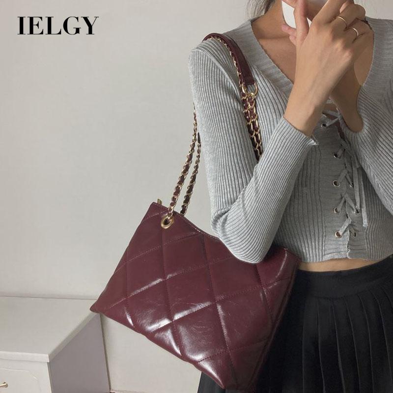 Túi đeo vai IELGY bằng da PU phong cách Hàn Quốc thời trang thanh lịch cho nữ