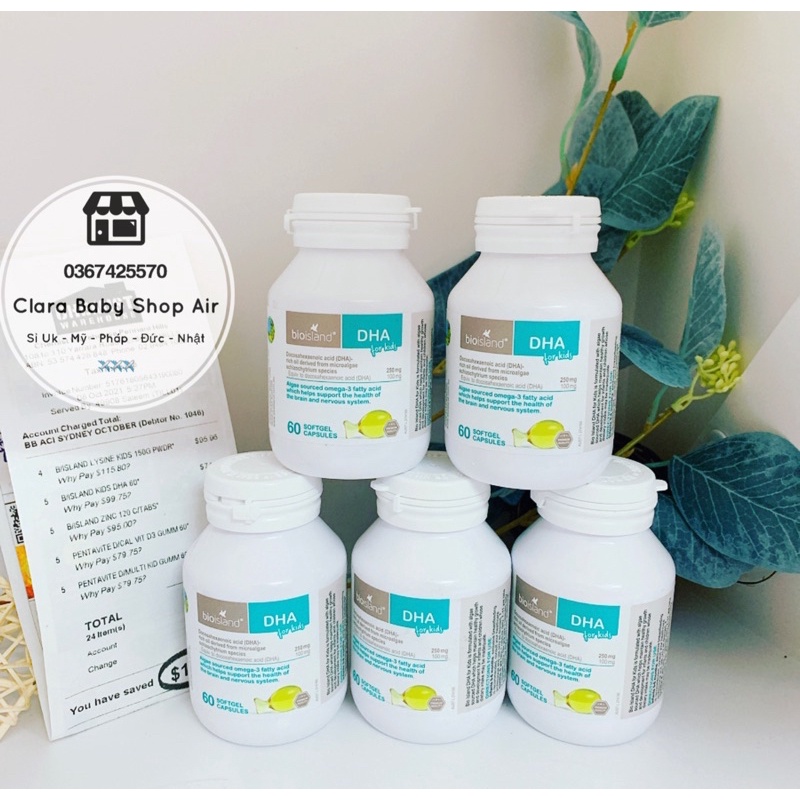 (Air/bill date 6/2025) DHA cho bé - DHA biosland for kids 60v