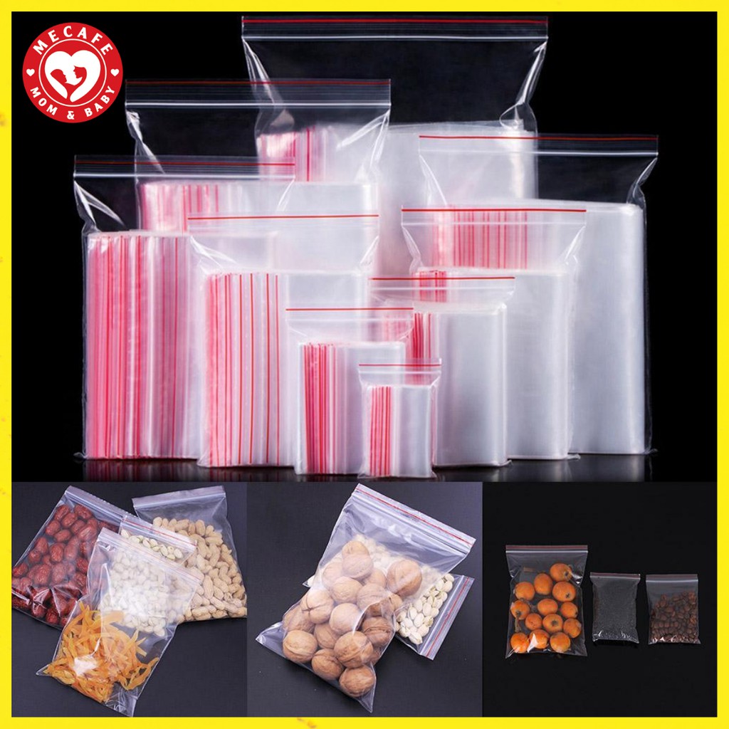 500gr Túi zipper viền đỏ đủ size (LOẠI DÀY)