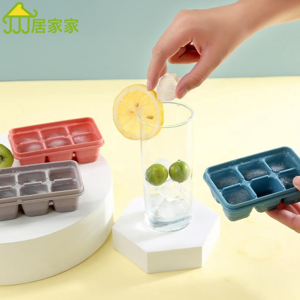 Set 3 Khay Làm Đá Jujiajia Chia 6 Ô Đơn Giản Có Nắp Đậy Kín Giúp Dễ Xếp Chồng Lên Nhau Và Không Thay Đổi Nhiệt Độ