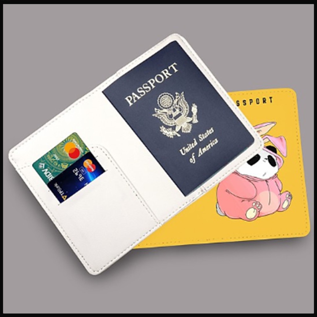 Bao Da Hộ Chiếu Bằng Da PU Cao Cấp Chất Đẹp Có Ngăn Đựng Thẻ Hình CUTE PANDA