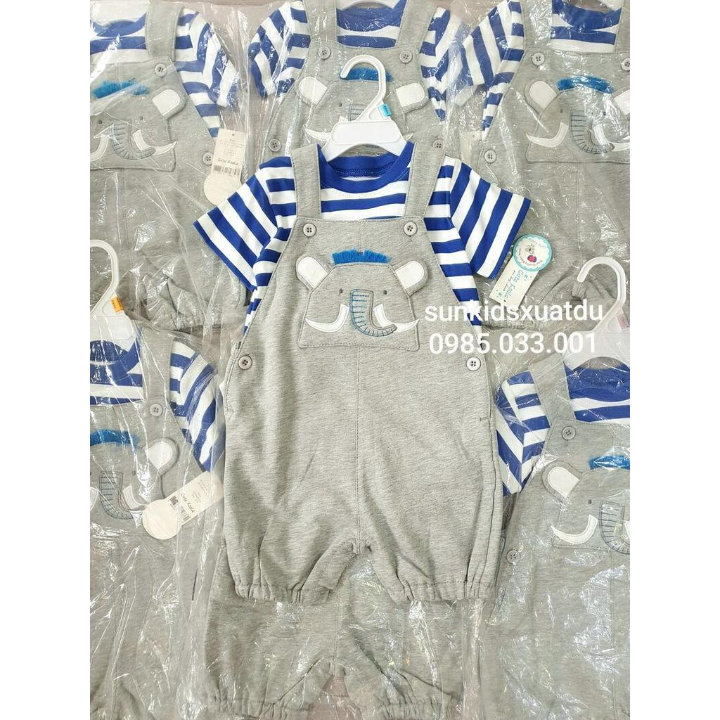 Set yếm voi xám áo kẻ xanh