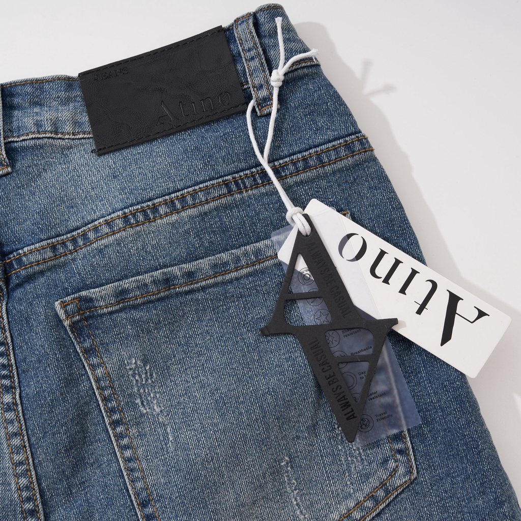 Quần Jean Nam Xanh FINE ATINO Chất Liệu Jean Pha Spandex Form Slim-Fit QJ1.1033