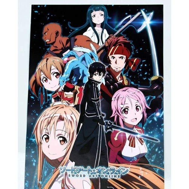 Set 8 Tấm Áp Phích In Hình Nhân Vật Anime Sword Art Online