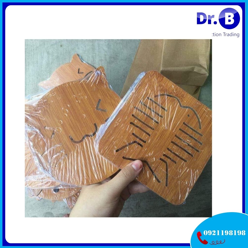 Đế Lót Ly Bằng Gỗ Chống Nóng Chống Trượt Kiểu Dáng Hoạt Hình DrbStore