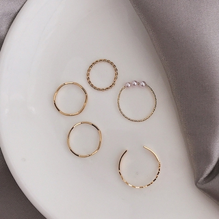 Combination Set Ring Female Simple and Versatile Index Finger Ring Sweet Ring Ring YKD